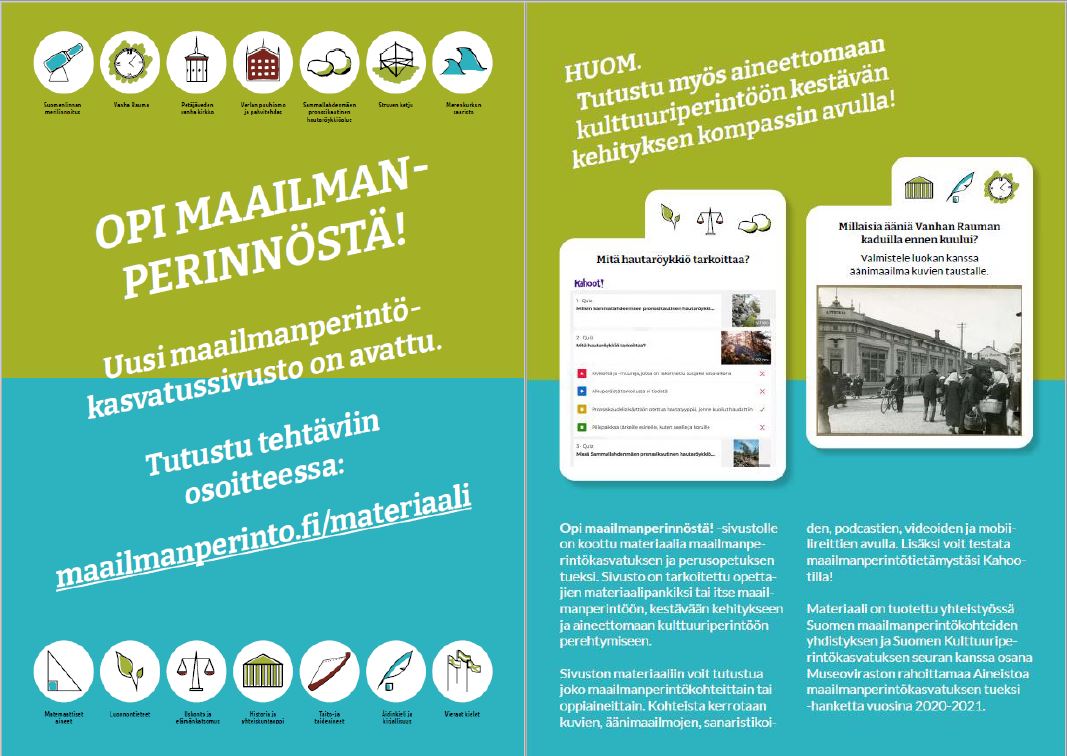 Opi maailmanperinnosta juliste fin